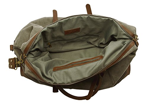 Sweetbriar Vintage Canvas Duffle Bag - Classic Weekender Travel Duffel