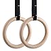 femor Gym Rings, Wood Gymnastic Rings 1100lbs with 15ft Adjustable Straps, Heavy Duty Gym Equipment for Cross-Training Workout, Strength Training, Gymnastics, Fitness, Pull Ups and Dips (Set of 2)