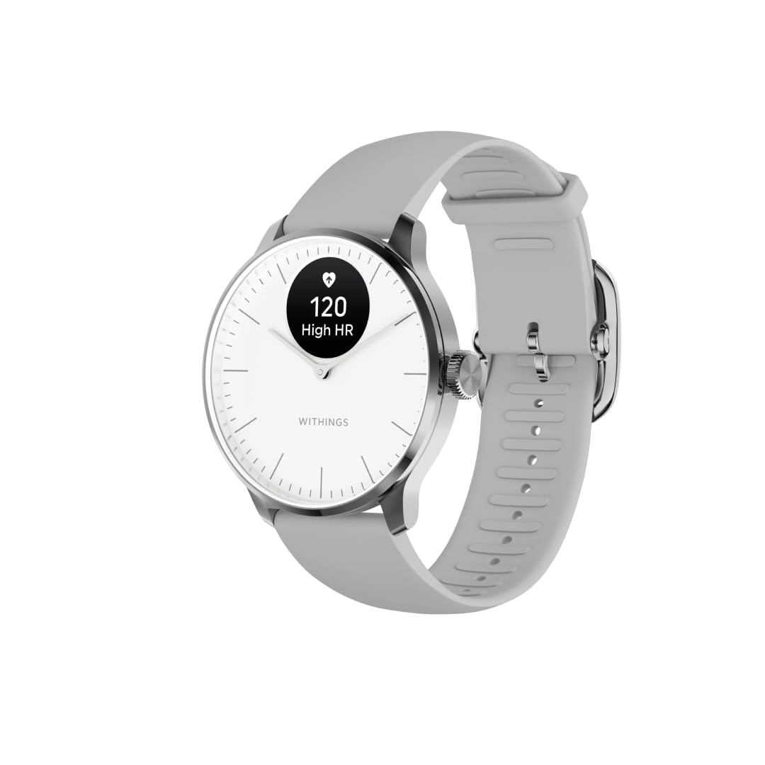 Withings ScanWatch Light - Hybrid Smartwatch, 24/7 Heart Monitoring, Activity Tracking, Cycle Tracking, Sleep Monitoring, Connected GPS, 30-Day Battery Life, Android & Apple Compatible, HSA/FSA