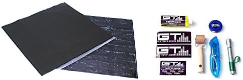 GTMAT 100 sqft Onyx Black Butyl 70mil (12" x 12" Sheets) Deadener Automotive Audio Sound Deadening Dampener Noise with Installation Kit