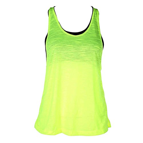 camgo Padded Active Camisole Yoga Tanks Tops with Built-in Bra Vest Racerback Shirts for Gym Workout Exercise (L, Green)