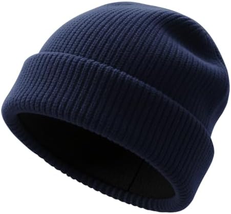 100% Wool Beanie Unisex Windproof Double Layer Cuffed Winter Hat Stretchy Amazon.com: Ababalaya 100% Wool Beanie for Men Women  main image 2