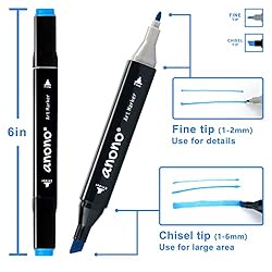 anono 120 Colors Alcohol Markers Dual Tip Marker