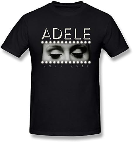 Toomi Men's Adele Adkins Love 2016 World Tour Album Hello Eyes Picture T Shirts Black Large