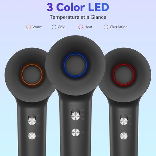 TQQ Hair Dryer, Hair Dryer with 200 Million Negative Ions, Brushless Motor 110,000 RPM for Fast Drying, Professional Hair Dryer 57 dB Suitable for Travel and Home