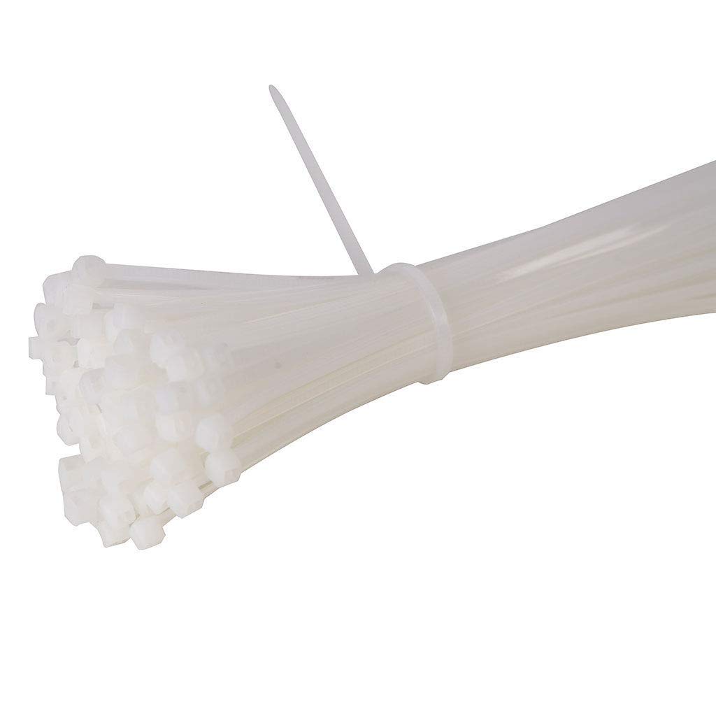 KafTon Pack of 100 Natural Cable Zip Ties, UL Nylon, Perfect for PC, Bicycle Tie Wrap DIY Home Wire Vegetable Garden Office (200mm x 2.5mm) Natural