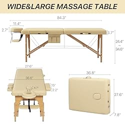 KCC Memory Foam Portable Massage Table, Foldable
