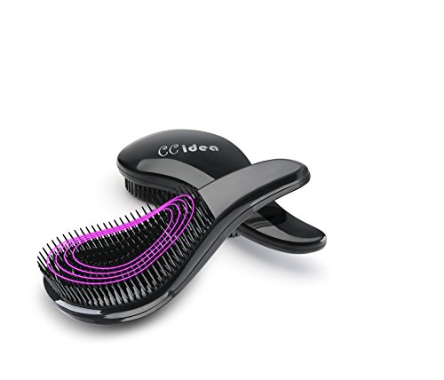 CCidea Detangling Brush - Glide Thru Detangler Hair Comb or Brush - No More Tangle - Adults & Kids (black)