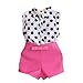 Mosunx(TM) Cute Girls Polka Dot T-shirt Tops+Bowknot Pants Shorts Outfits Clothes 2Pcs/Set (3-4 Years, Hot Pink)