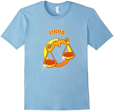Mens Libra Zodiac Birthday Sign T-Shirt 2XL Baby Blue