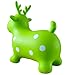 AppleRound Green Reindeer Bouncer with Hand Pump, Inflatable Space Hopper, Ride-on Bouncy Animal
