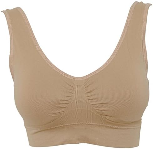 BADI NA Women's Lady Yoga Sports Gym Running Bra Double Fabric Nude XXXL