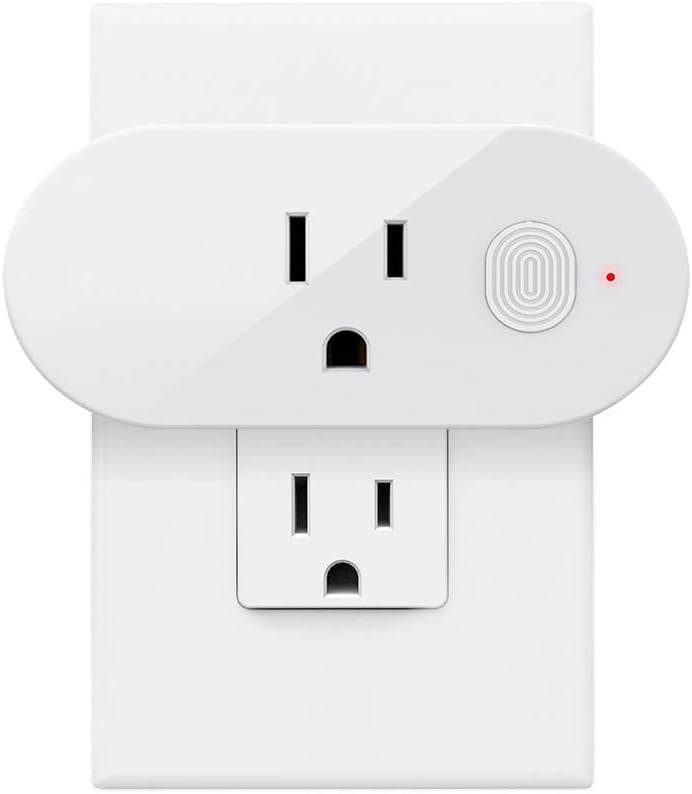 Smart Plug, Wi-Fi Enabled Smart Outlet, Compatible with Alexa Echo, Google Home & IFTTT, Control Remotely and No Hub Required, Manage Energy Costs From Your Phone, Occupies Only One Socket