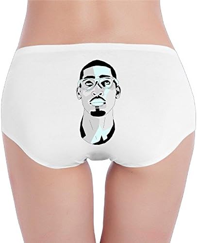 JXMD Women's Low-Waist Singer Poster Hipsters Panty White S