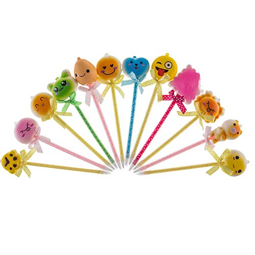 Gbell Kawaii Squishyies Ballpoint Pen for Kids - 6Pcs Dual-use Slow Rebound Toy Simulation Fun Shape Ballpoint Pen for Girls Boys Kids School Office Supplies