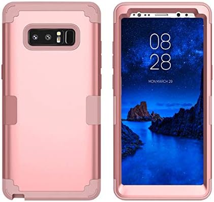 Mupoo Samsung Galaxy Note 8 Case, Three Layer Heavy Duty Shockproof Protection Hybrid Hard PC Soft Silicone Impact Defender Full-Body Protective Cover for Samsung Galaxy Note 8 Rose Gold