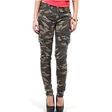 Red Fox Girls' Camo Skinny Cargo Pants Xl Olive 348
