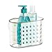 iDesign Small Suction Shower Basket for Bathroom Storage - Clear - Made in USA