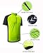 KORAMAN Men's Reflective Short Sleeve Cycling Jersey with Zipper Pocket Quick-Dry Breathable Biking Shirt Green XL