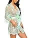 Avidlove Negligee Lingerie Laungera Women's Lace Kimono Robe Babydoll Lingerie Mesh Nightgown Green M