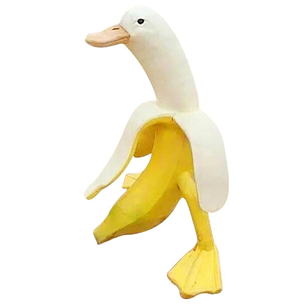 ARTOCT Banana Duck Statue,Garden Statue Creative Banana and Duck Statue Cute Peeled Banana Duck Art Decorative for Garden Yard Outdoor Decor