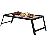 Portable Campfire Grill Stand With Folding Legs, 22 in x 12 in, for Use Over Open Fire, By Bruntmor