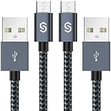 Micro USB Cable Android Charger - Syncwire [2-Pack 6.5 ft] Super-Durable Nylon-Braided Fast Sync & Charging Cord for Samsung, Kindle, HTC, Nexus, LG, Xbox, PS4, Smartphones & More - Space Gray