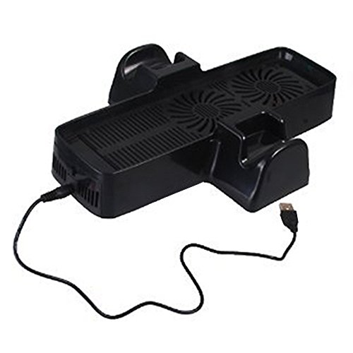 ElementDigital Console Cooling Fan, 3-in-1 Console Controller Stand Cooler Station with USB Charging Cable for Microsoft Xbox 360 Slim
