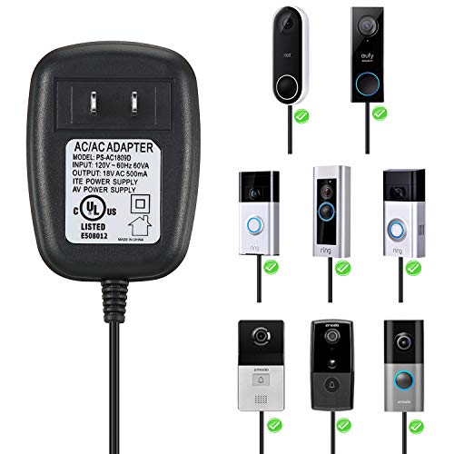 Doorbell Transformer Power Adapter with 50 W 25 Ohm Resistor for Doorbell Compatible with All