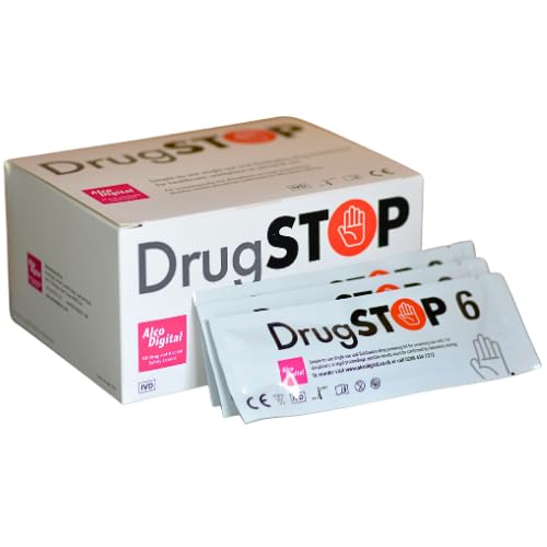 The Saliva Drug Test Kit - Oral Fluid Testing - 6 Drugs - Instant Results for Cocaine, Cannabis (THC), Heroin (Opiates), Amphetamine, Methamphetamine, Benzodiazepine (1)