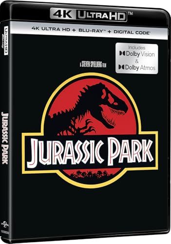 Jurassic Park 4K UHD + Blu-ray + Digital Code - Dolby Vision & Atmos Upgrade, Steven Spielberg Classic