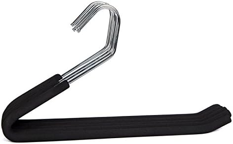 Absolutely Perfect Open End Trouser Hangers Slack Pant Hanger with Non-Slip Foam Coated Black 5-Pack