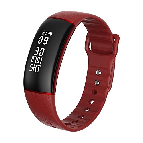 Besde Smart Watch Support Heart Rate Monitor Pedometer Calorie Sleep Monitor Watch (A, Red)