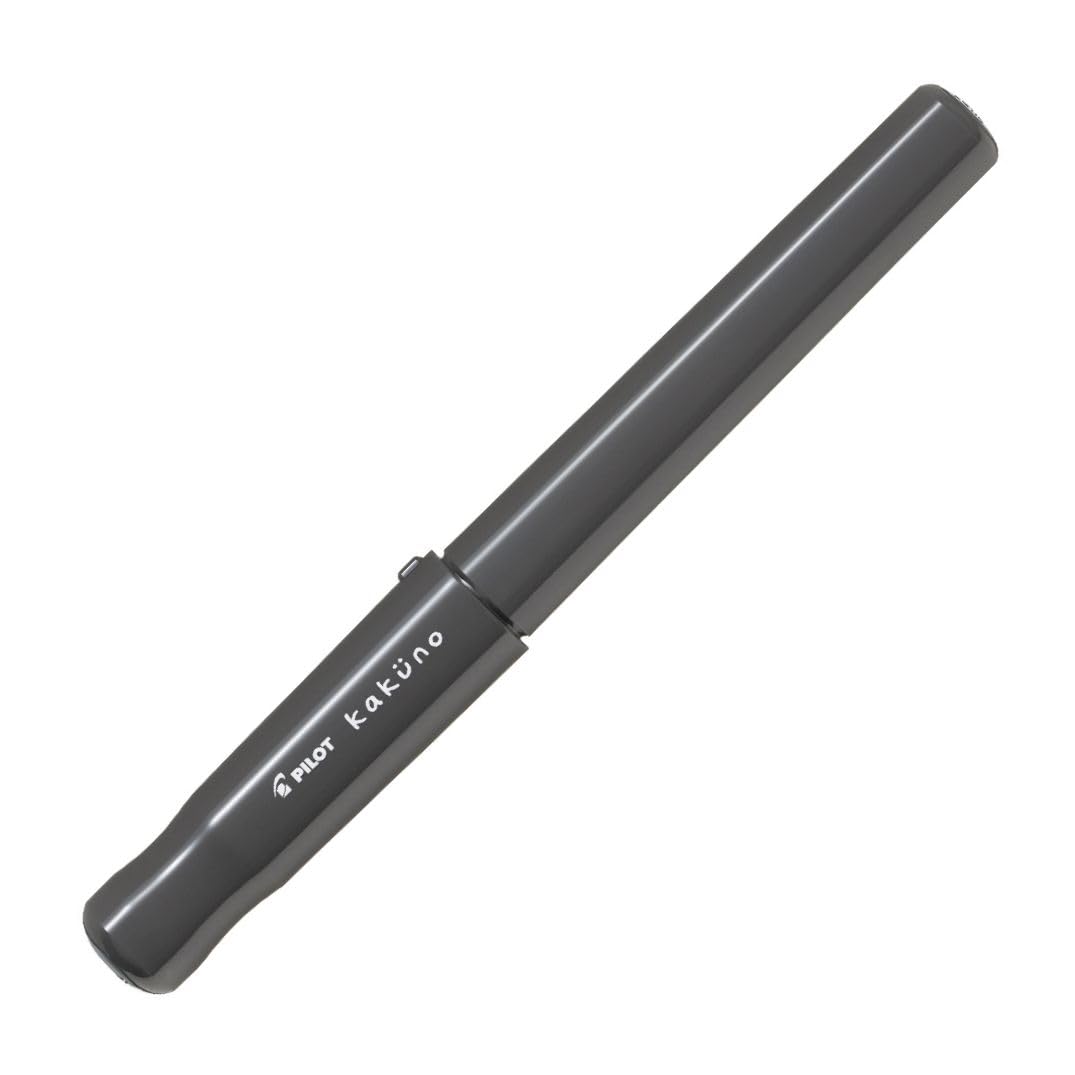 Pilot Kakuno Fountain Pen for Beginners: Medium Nib, Gray Body - Comfortable, Fun & Reliable Writing