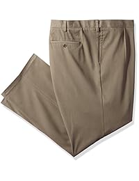 Dockers Pantalón caqui de frente liso, con ajuste tradicional, pliegues frontales cintura cómoda, para hombre