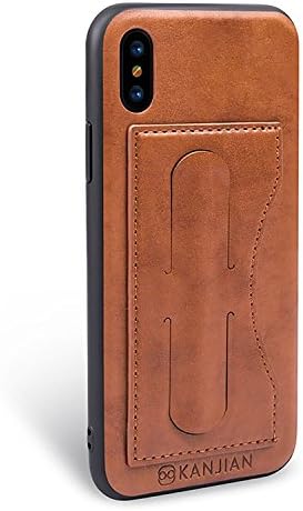 iPhone 7Plus 8Plus Case, PU Leather iPhone Case with Kickstand and Card Slots Anti-Scratch Resistant Slim Hard Stand Case for 7Plus 8Plus-brown