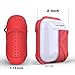 MeanLove AirPods Case, Flex Armor Series [Heavy Duty Protection Carrying Case] Silicone Cover Skin with Keychain Compatible Airpods Charging Case, Red, MS18A2
