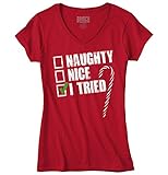 Naughty Humor Christmas Funny Shirts Gift Ideas Junior V-Neck Tee
