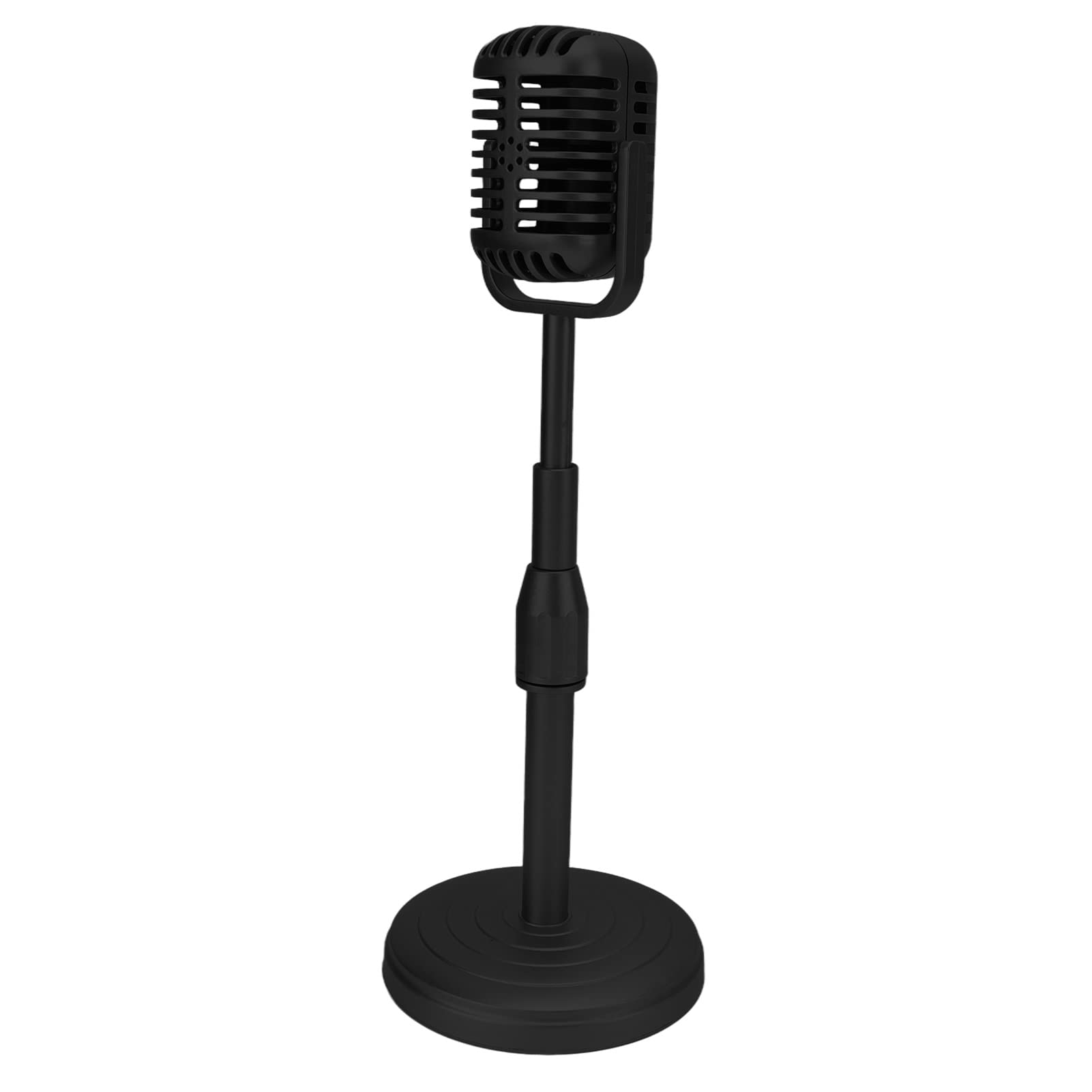 Simulation Old Fashioned Microphone Model, Lightweight Durable Vintage Microphone Prop Model with Stable Base, Retro Style Mic for Photography Props (Black)