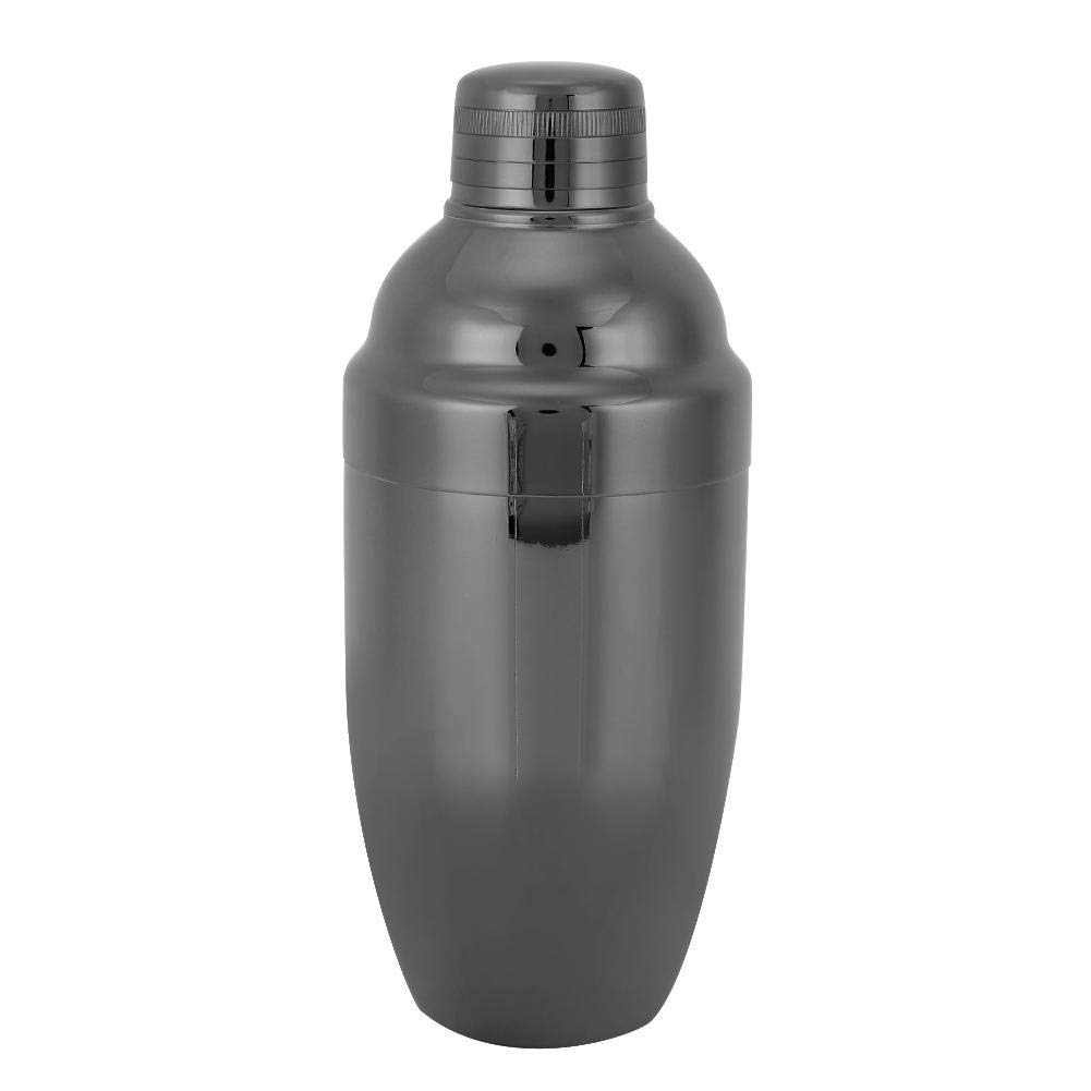 16 Oz Stainless Steel Cocktail Shaker 3 Piece Cocktail Tin Shaker Bar Set Martini Shaker Bartender Shaker Kit Boston Shaker Professional Bar Shaker with Strainer 500 cc(Black)