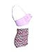 High Waist Floral Purple Bikini Strappy Push Up Underwire Bathing Suit PPTFB4