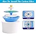 Kwyder Cat Fountain Filters-8 Pack, Pet Water Fountain Replacement Filters, Pet Fountain Filters Suitable for 1.6 L Flower Fountains and Most Same Size Cat Fountains, Coconut Activated Carbon Filters