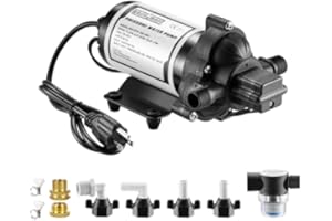 WASSERMANN Water Pressure Diaphragm Pump 115V AC 4.0 GPM 45PSI,Self-priming Booster Pump with Power Plug, for Kitchen Bathroom RV Marine, Yacht Garden
