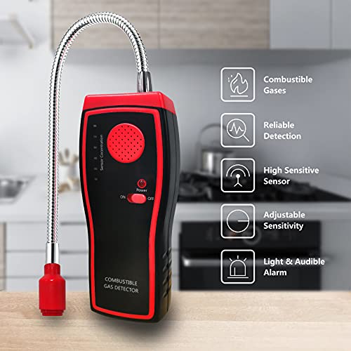 HYTONG Combustible Gas Detector,Gas Leak Detector,Adjustable