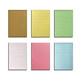 6 PCS Sticky Notes Lined 3.8 in x 5.7in 40 Sheets/Pad