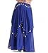 ZLTdream Womens Belly Dance Chiffon Skirt With Coins Blue,One Size