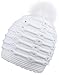 Arctic Paw Women Winter Warm Knitted Faux Fur Pom Pom Beanie Hat, White
