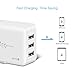 EC Technology 4A 3 port 20W USB Wall Charger with Auto IC (Foldable Plug) Adapter for iPhone 7/6s/6/ 6 Plus, iPad Air 2/Pro, Galaxy S7/S7 Edge/S6/S6 Edge and More-White