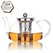 Tea Pot 800ml/28oz, Heat Resistant Glass Teapot with Removable Infuser, Loose Leaf Tea Pots, Microwavable and Stovetop Safe