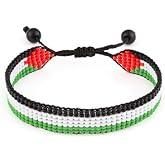 FAHARI Palestine Flag Bracelet: Handmade Beaded Jewelry | Adjustable & Durable